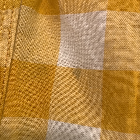 SRISHI Mustard and White Gingham Floral Short Sleeve Cottage Core Maxi Dress - Picture 9 of 16